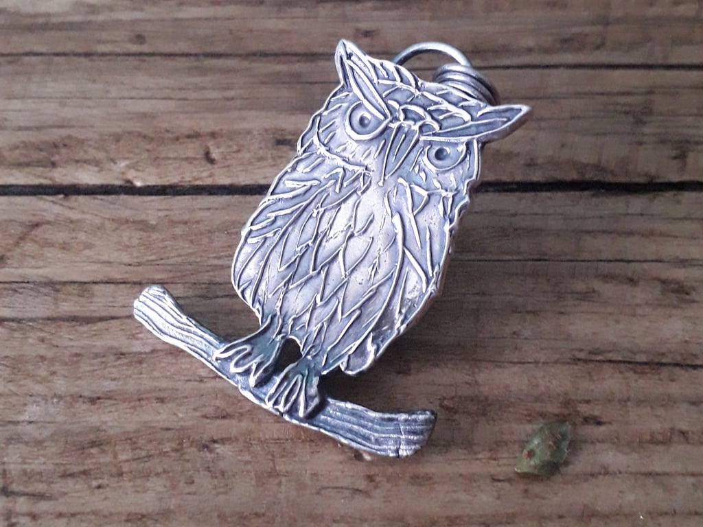Owl Handmade Silver necklace