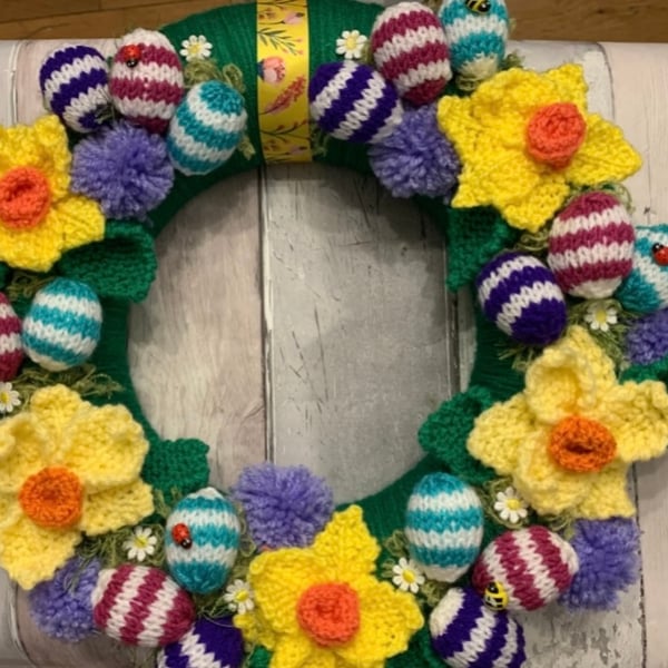Handcrafted Easter wreath 13 inches 