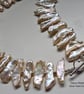 Designer Rare Large Biwa Freshwater Culture Pearl Necklace  - Image 3