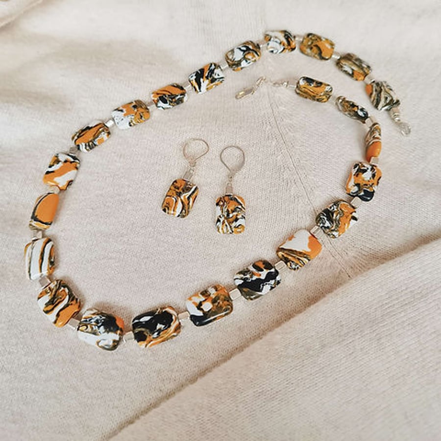 Jasper Necklace & Earrings Set