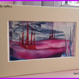 castle valley miniature original encaustic art painting 