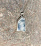 Unique Black & White Pottery and Sterling Silver Pendant - 1318