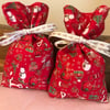 Luxury Lined Fabric Christmas Gift Bags Reusable Present Wrapping 