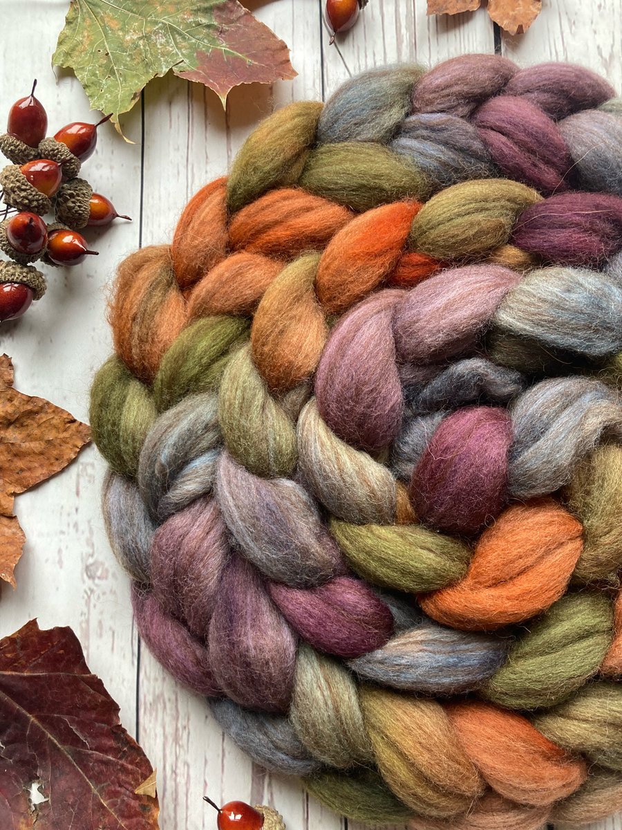 Polwarth, BFL & alpaca fibre 100g Maple