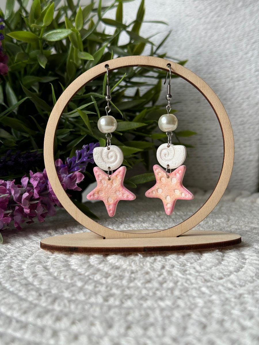 Sea Shell and Star Fish Earrings