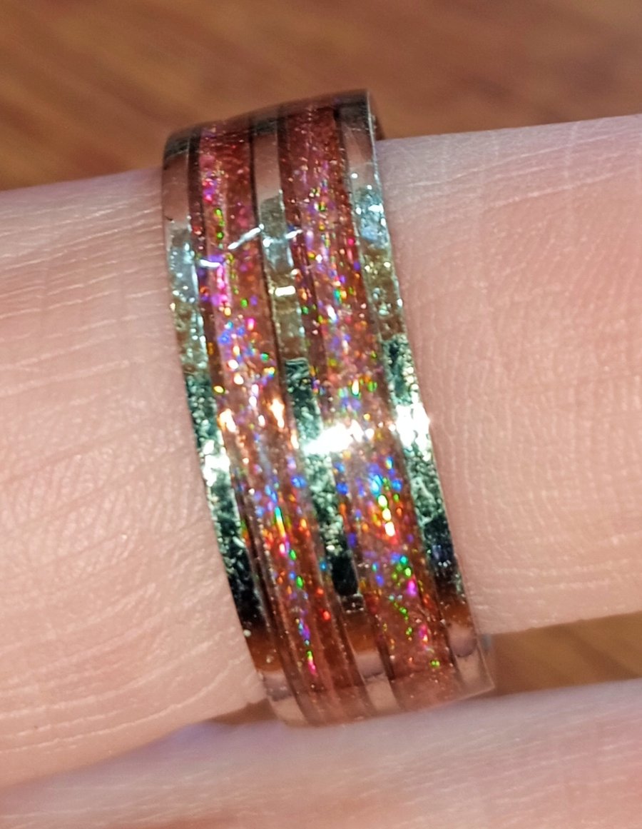 Double Holographic Inlay Ring