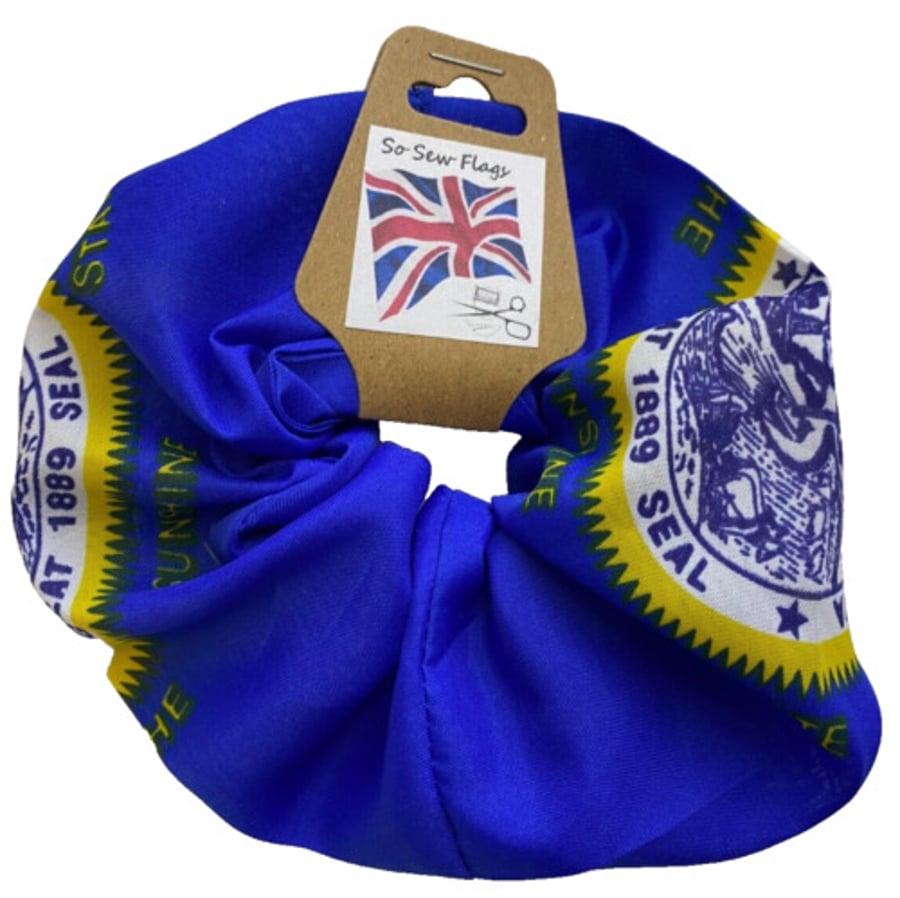 South Dakota USA State America Flag Hair Scrunchie Scrunchies Accessory Band 