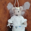 Hand Knitted Christmas Angel Mouse