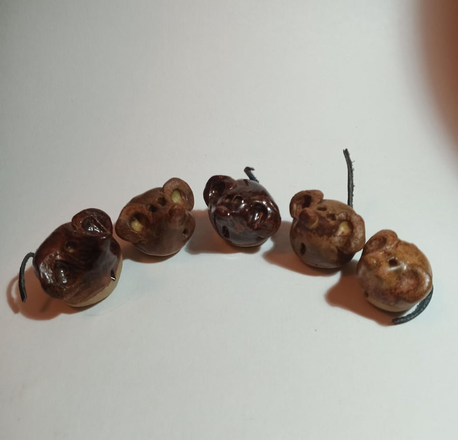 "Five Little Mice" Ceramic Earthenware Pottery Ornaments
