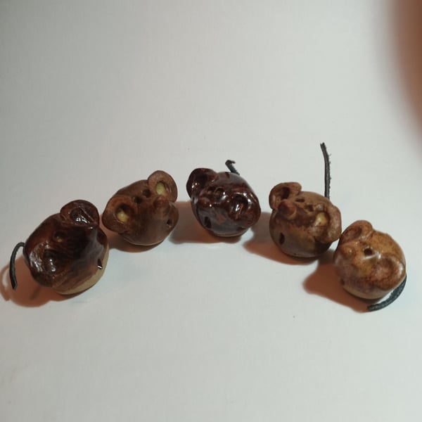 "Five Little Mice" Ceramic Earthenware Pottery Ornaments