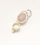 Rose Quartz and Prehnite Silver and Gold Pendant  - Image 2
