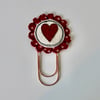 Red Glittery Heart - Handmade Bookmark
