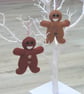 Festive Felt Gingerbread Man Tree Decoration with button embellishments - Image 1
