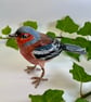 Papier mache Chaffinch bird sculpture original art work  - Image 5