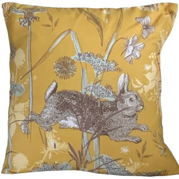 Leaping Hare, Easter Rabbit, Cushion Cover 16”x16”