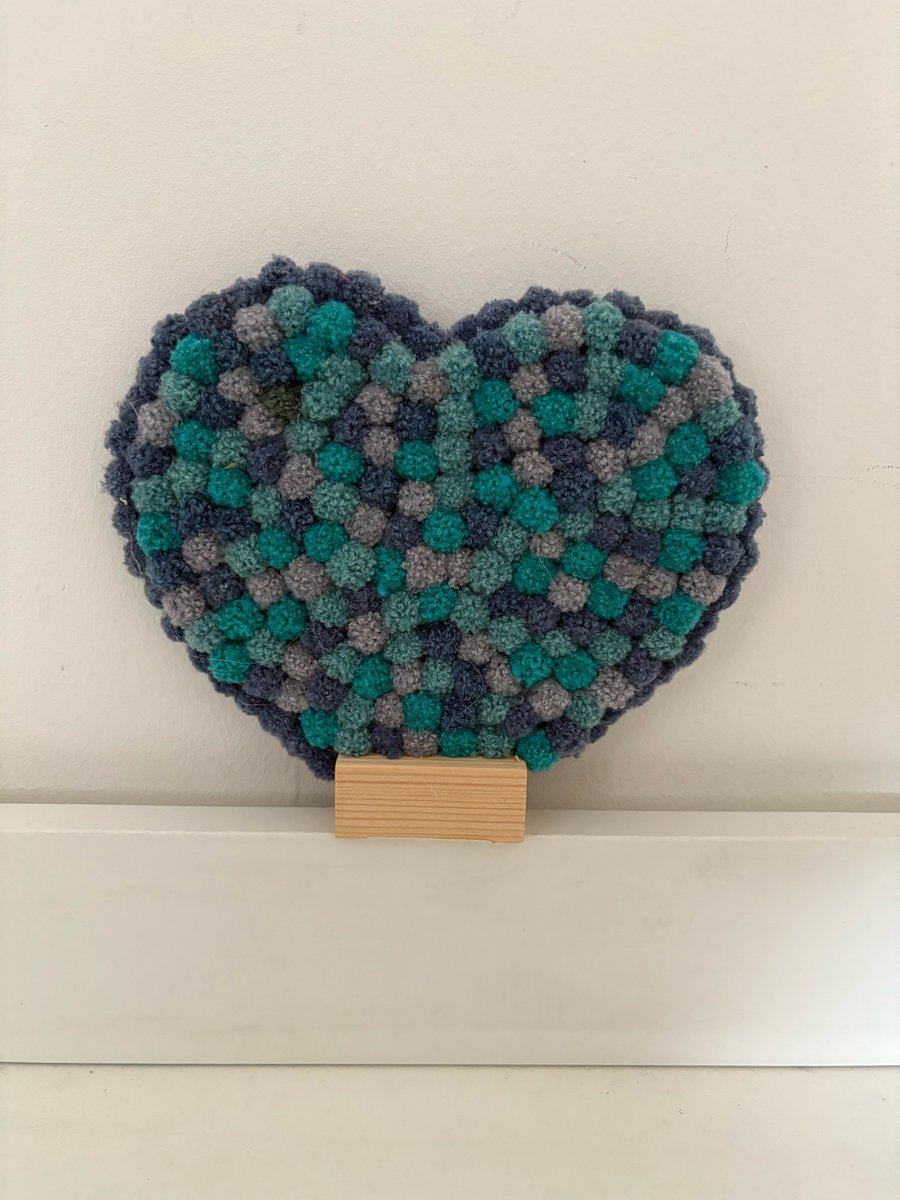 Baby blues, baby shower acrylic decorated heart. 