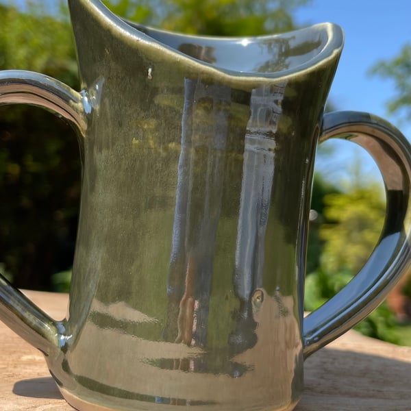 MadeWithMud DigniTEA Double Handled Cut out (nose) Mug