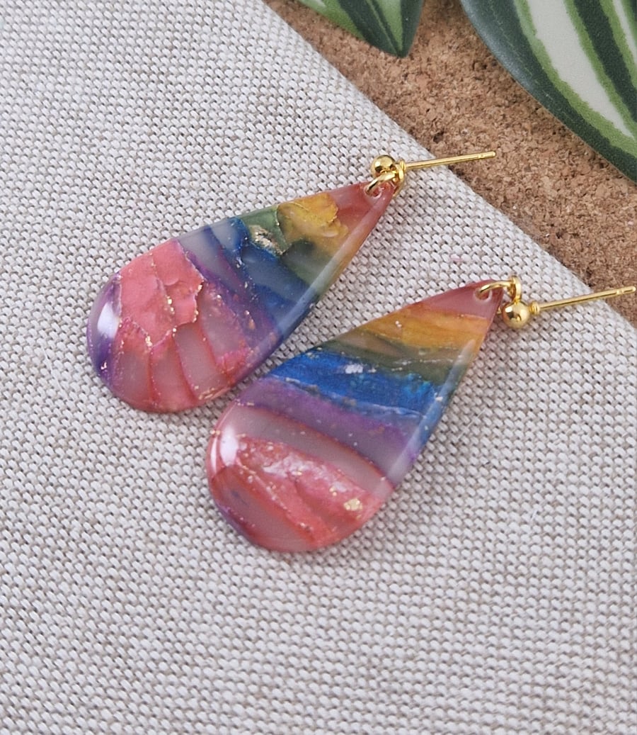 Polymer Clay Earrings: Spectrum