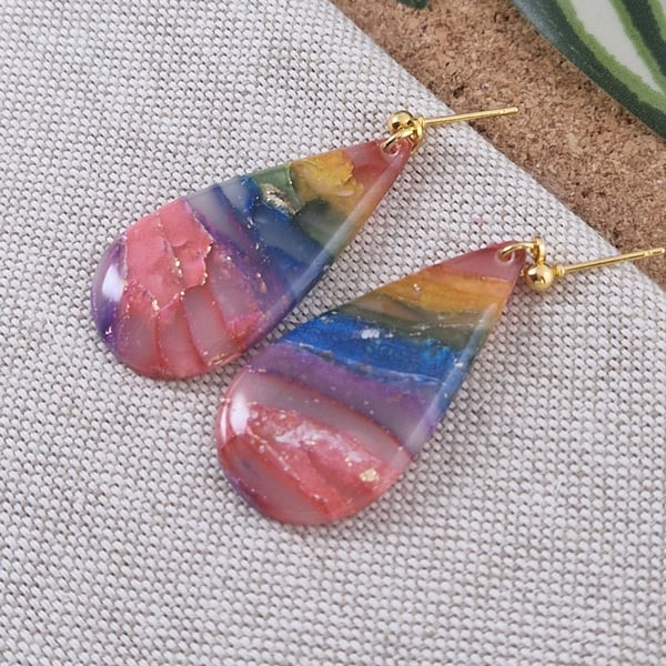 Polymer Clay Earrings: Spectrum