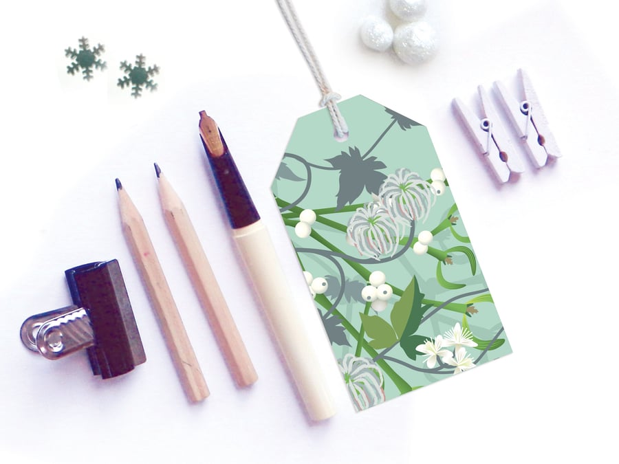 Mistletoe Christmas Gift Tags - Eco Friendly, Compostable