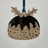 Copper mirrored acrylic Christmas pudding decoration