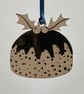 Copper mirrored acrylic Christmas pudding decoration