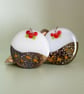 Christmas Pudding Tree Decoration in Fused Glass - 6042 - 6045 - Image 2