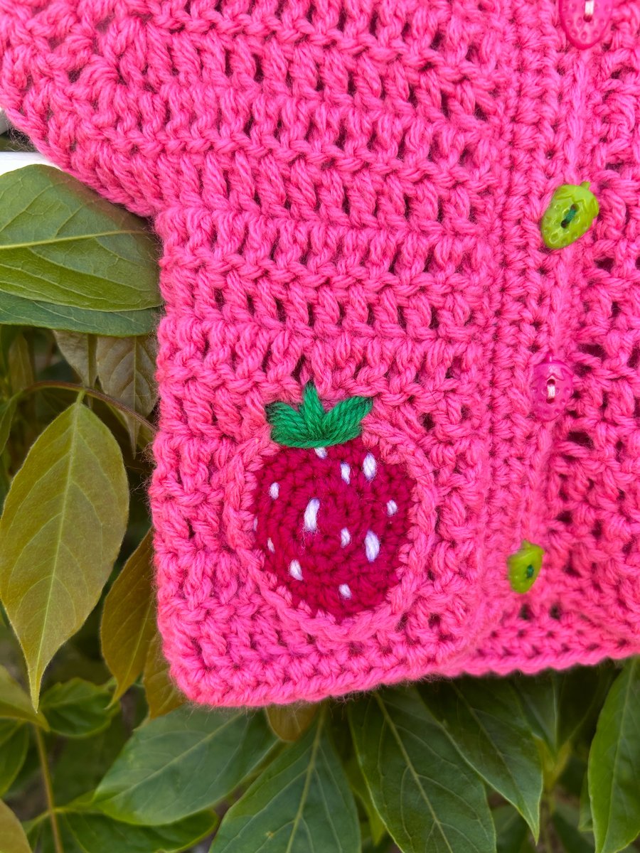 Strawberry Summer Baby Cardigan 0-4 months 