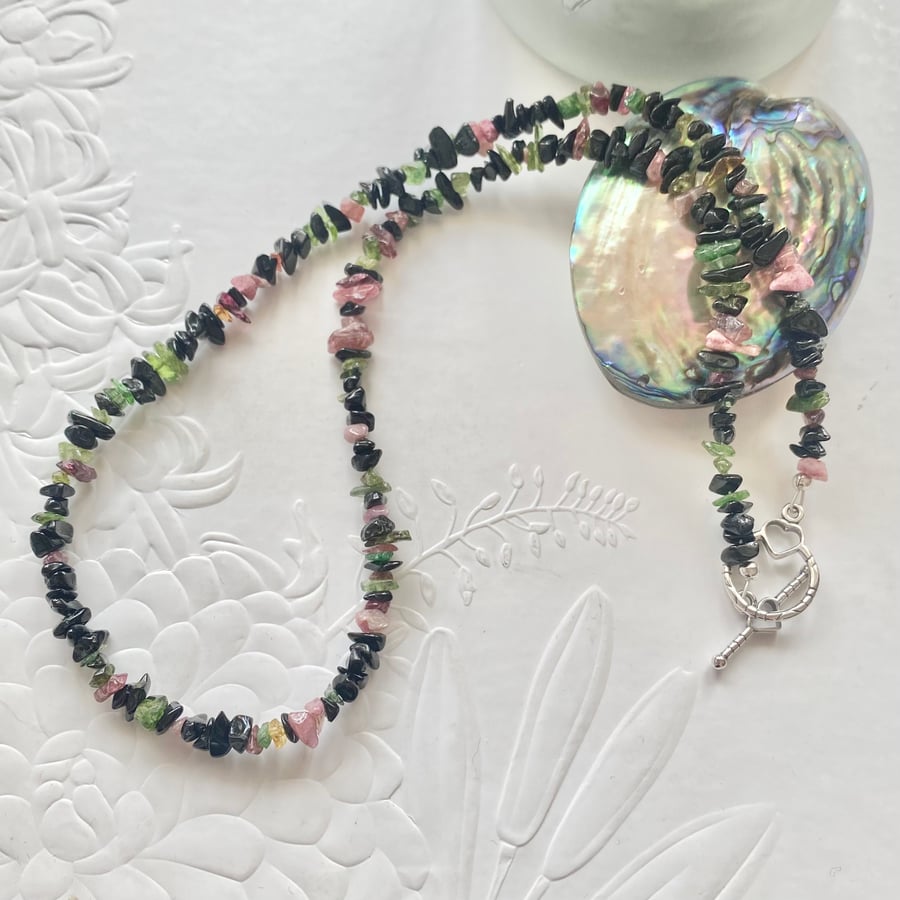 Tourmaline sterling silver necklace