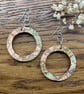 Liberty of London fabric and recycled wooden earring hoops
