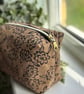 Handmade Travel Bag - Rose Pattern with Plum Lining - Image 2