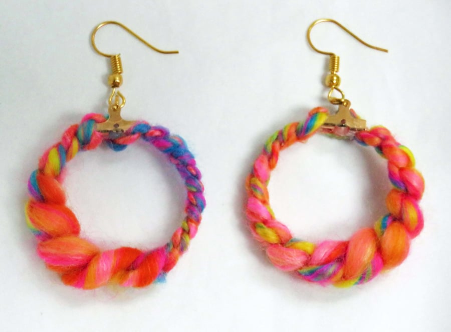 Sold - Colourful Boho Circle Earrings
