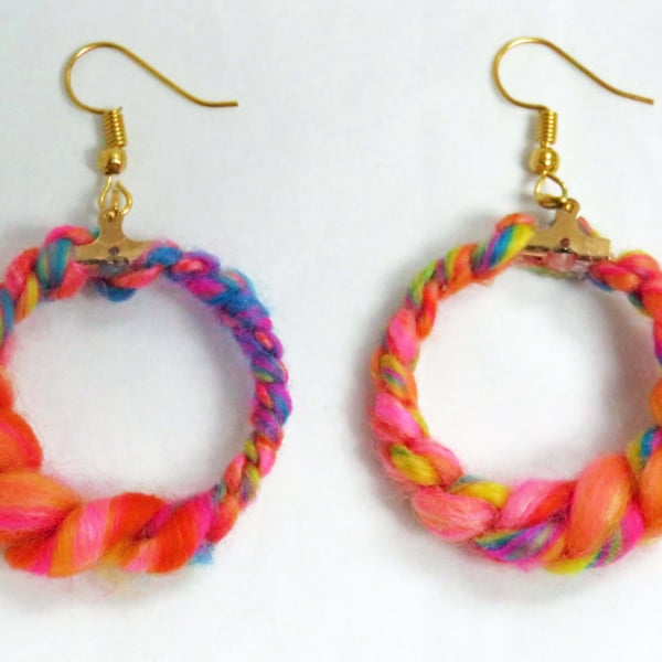 Colourful Boho Circle Earrings