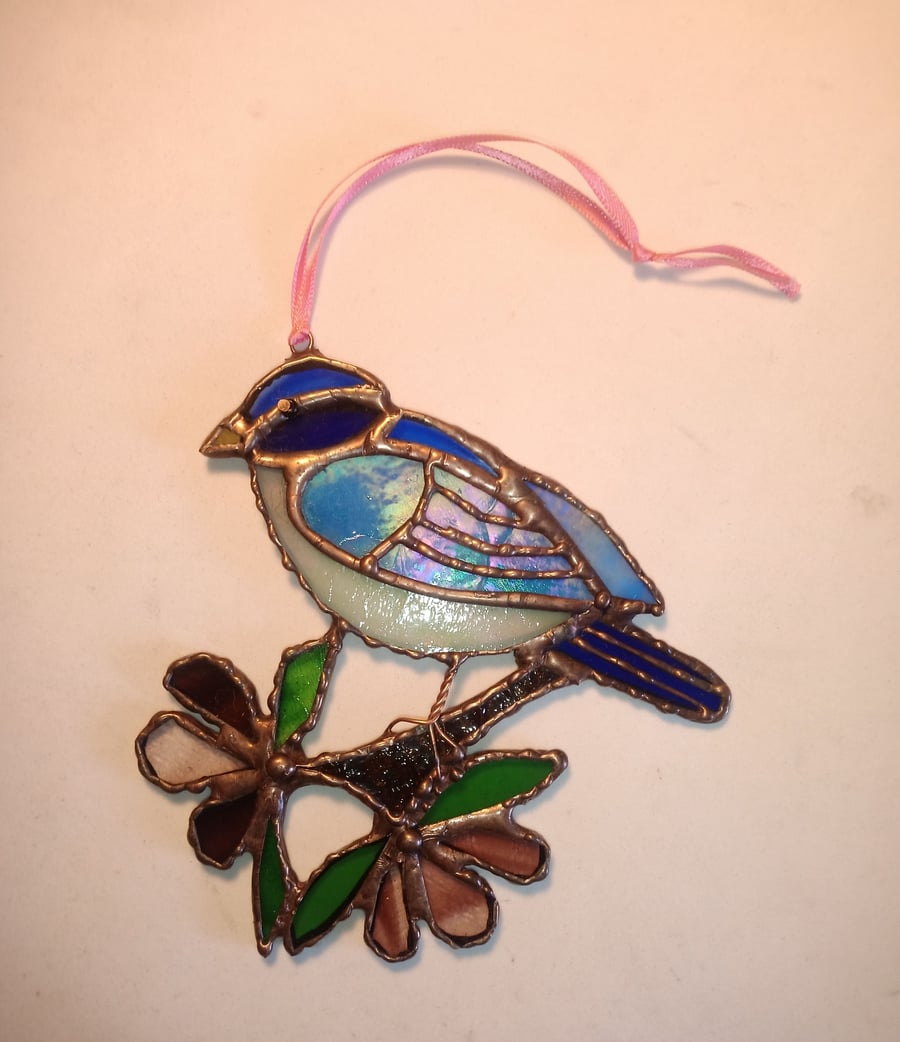Bluebird Stained Glass Sun Catcher Hanging Decoration 