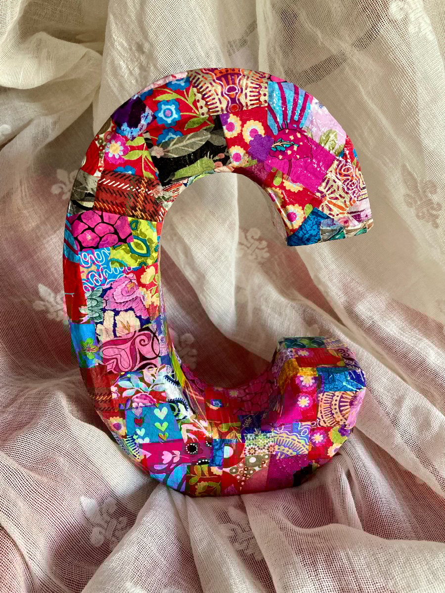 Up cycled Decopatch letter C