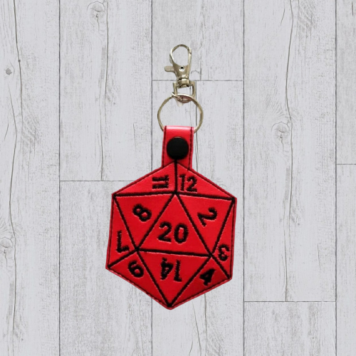 D20 Keyring, Critical hit keyring, D20 Keychain, Dungeons and Dragons dice,