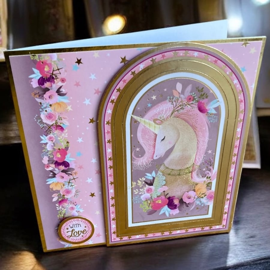 Unicorn Card. Blank Unicorn Card for any Special Occasion.