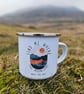 Mountain lover mug, Enamel hiking mug, perfect gift for outdoor lovers. - Image 1