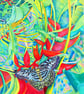 Tropical Scene with Lobster Claw Plant Original Oil Painting  - Image 1