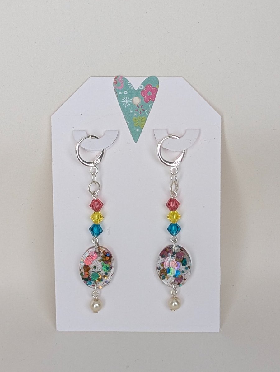 Small Oval Resin Earrings