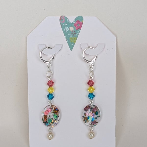 Small Oval Resin Earrings