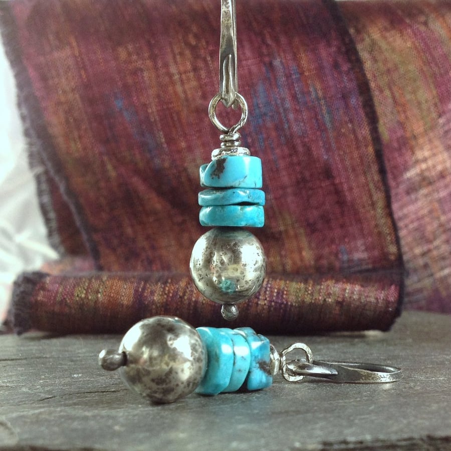 Silver and turquoise earrings