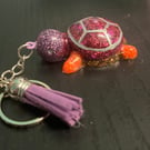 Glittery turtle keyring