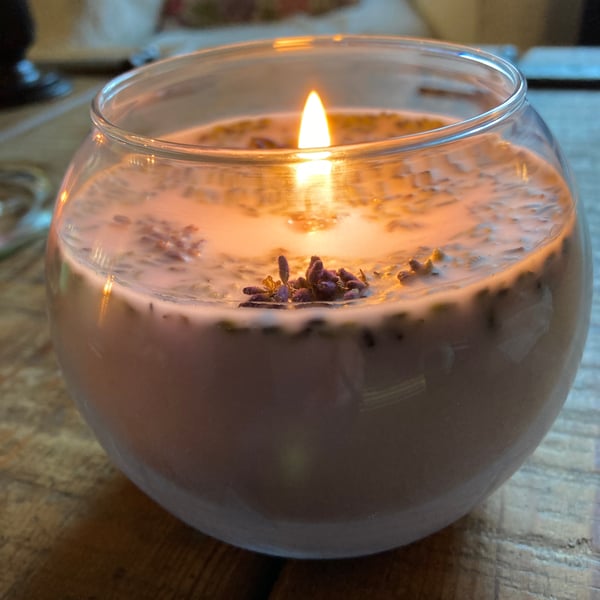 Lavender Scented 100% Organic Soy Wax Bowl Candle