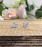 Silver Tree Bark Heart Stud Earrings - Image 2