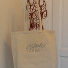 Funny seagulls embroidered large canvas tote beach bag 
