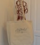 Funny seagulls embroidered large canvas tote beach bag 