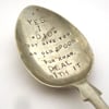 Deal With It, Joke Xmas Gift, Old Spoon, Hand Stamped