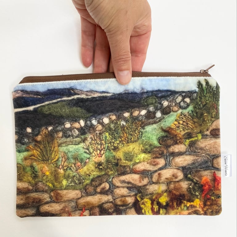 Moorland velvet makeup, Jewellery, toiletries bag, pencil case or kindle pouch.