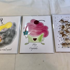 A Selection of Sweet Treat Themed Blank Cards